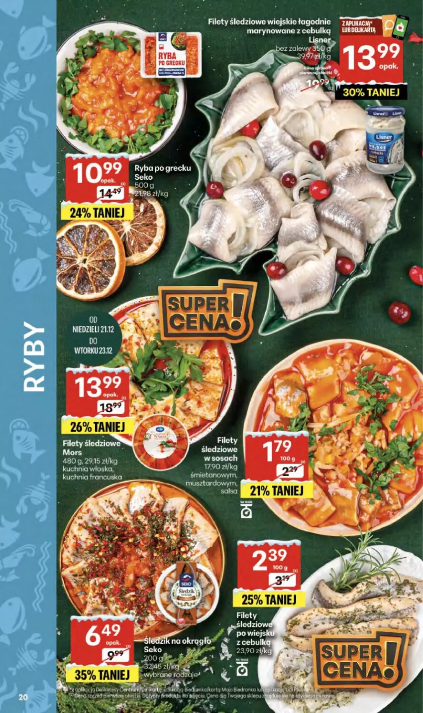 Gazetka promocyjna Delikatesy Centrum - Franczyza DC51 Czwartek - ważna 18.12 do 23.12.2025 - strona 20 - produkty: Kuchnia, Ryba, Ryba po grecku, Salsa, SEKO, Szal