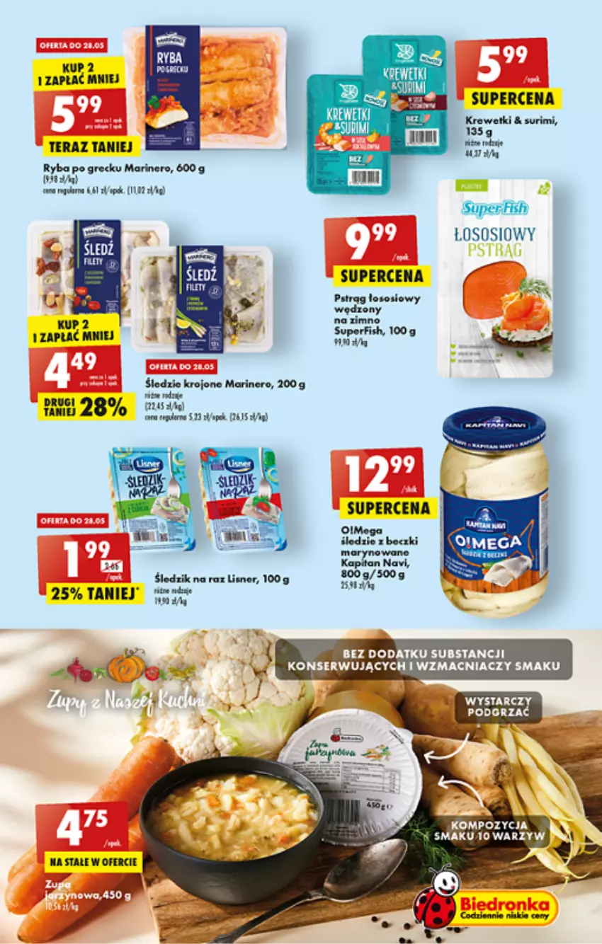 Gazetka promocyjna Biedronka - ważna 26.05 do 01.06.2022 - strona 23 - produkty: Krewetki, Pstrąg, Pstrąg łososiowy, Sos, Surimi, Tera