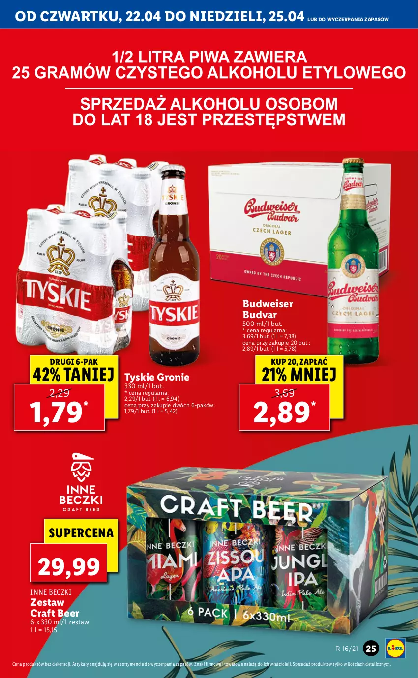 Gazetka promocyjna Lidl - GAZETKA - ważna 22.04 do 25.04.2021 - strona 25 - produkty: Ser, Tyskie