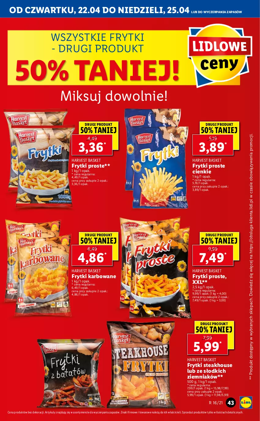 Gazetka promocyjna Lidl - GAZETKA - ważna 22.04 do 25.04.2021 - strona 43 - produkty: Frytki