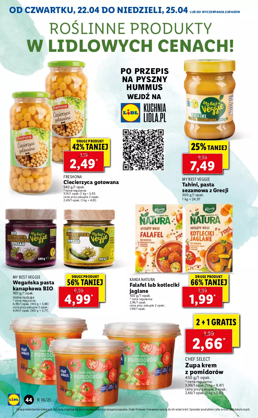 Gazetka promocyjna Lidl - GAZETKA - ważna 22.04 do 25.04.2021 - strona 44 - produkty: Fa, Gra, Hummus, Mus, Sezam, Zupa