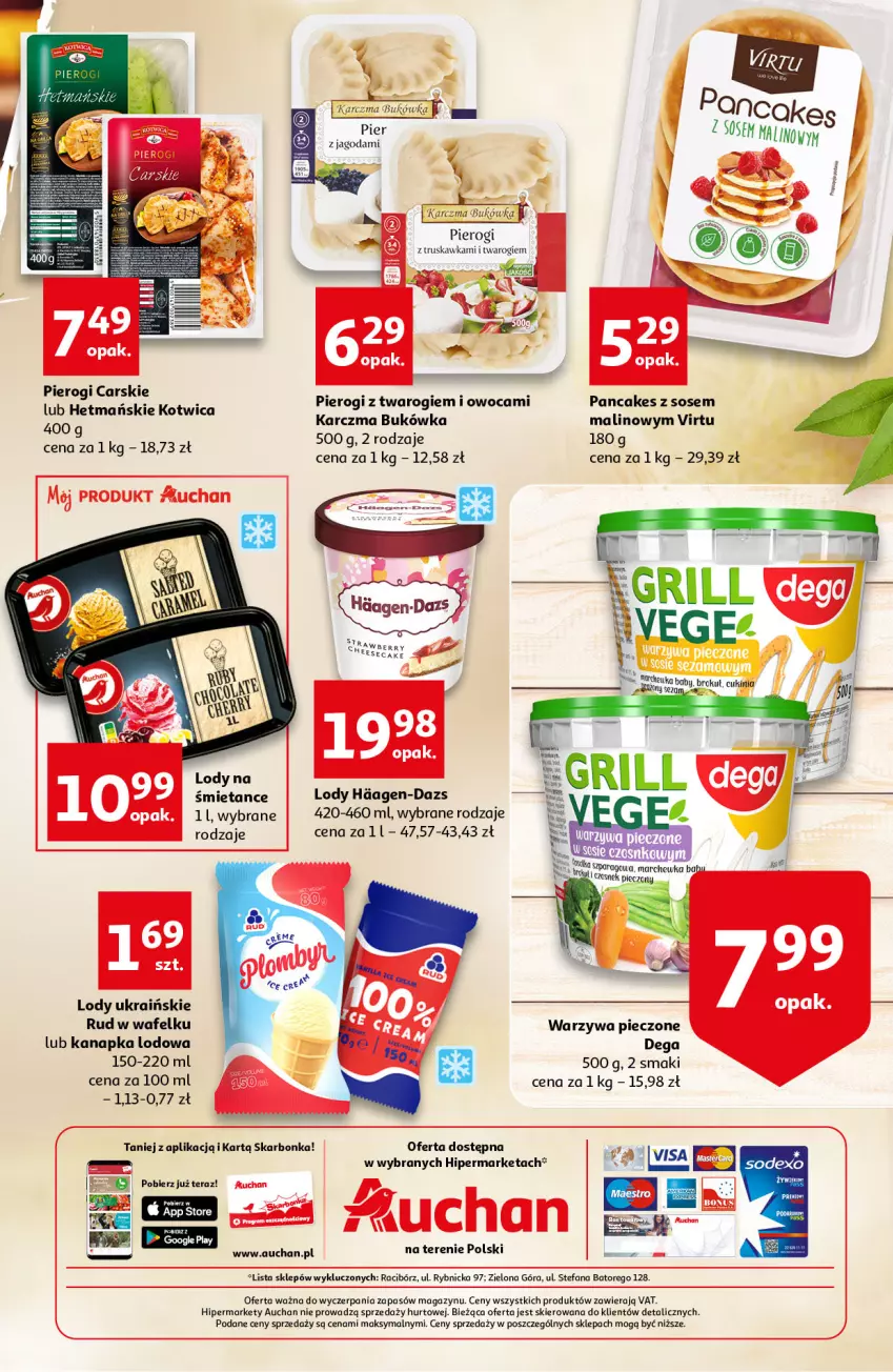 Gazetka promocyjna Auchan - Lato ze smakiem Hipermarkety - ważna 21.07 do 27.07.2022 - strona 3 - produkty: Cars, Dega, Fa, Lody, Piec, Pierogi, Sos, Tera, Virtu, Warzywa