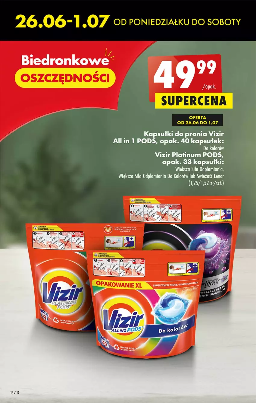 Gazetka promocyjna Biedronka - Od poniedzialku - ważna 26.06 do 01.07.2023 - strona 14 - produkty: Dzieci, Kapsułki do prania, Lenor, Vizir