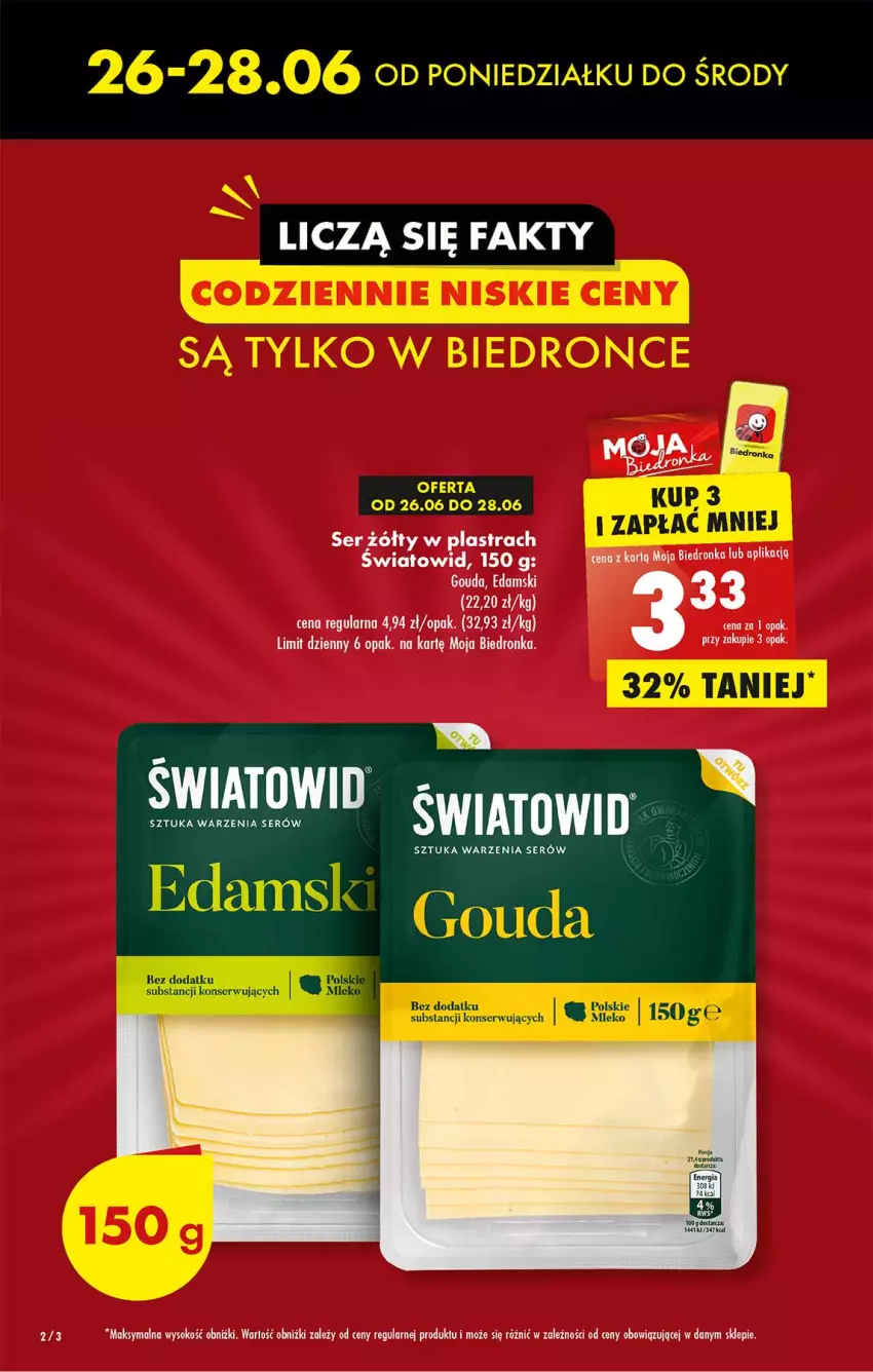 Gazetka promocyjna Biedronka - Od poniedzialku - ważna 26.06 do 01.07.2023 - strona 2 - produkty: Ser, Sok