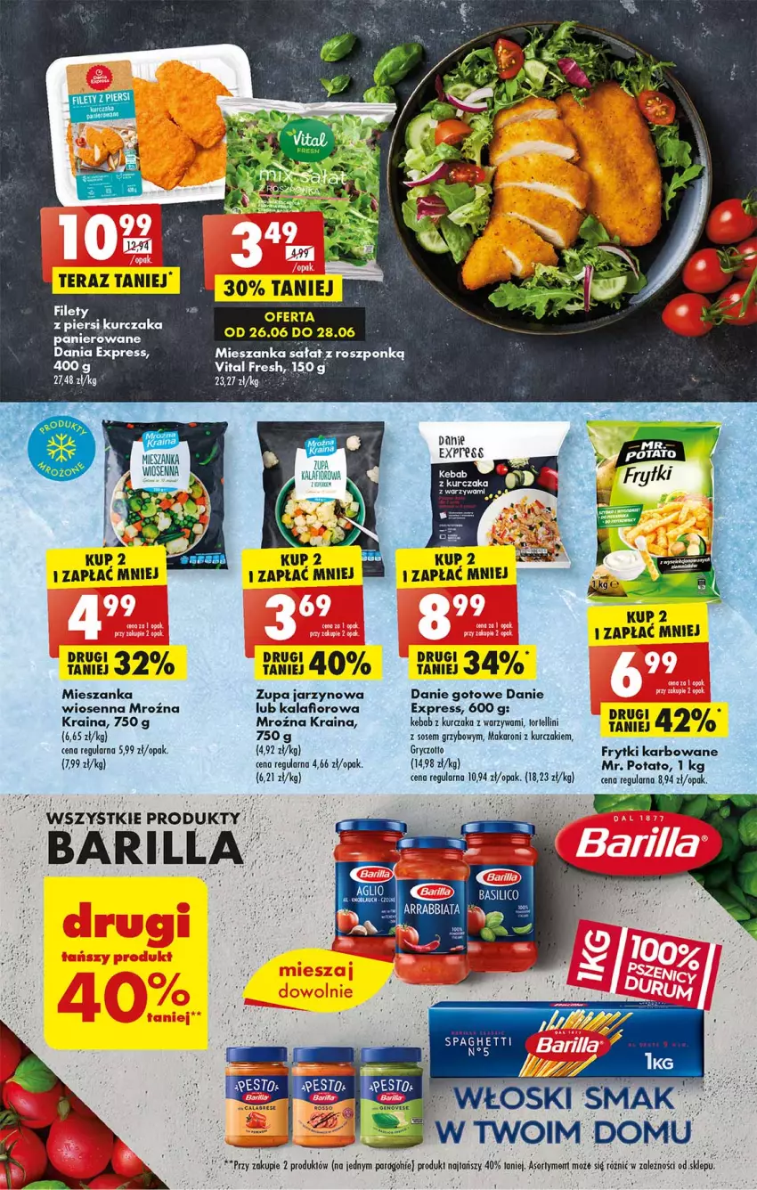 Gazetka promocyjna Biedronka - Od poniedzialku - ważna 26.06 do 01.07.2023 - strona 31 - produkty: Barilla, Danie gotowe, Frytki, Gry, Kalafior, Kebab, Kebab z kurczaka, Kurczak, Makaron, Mieszanka sałat, Por, Sałat, Sos, Tera, Warzywa, Zupa