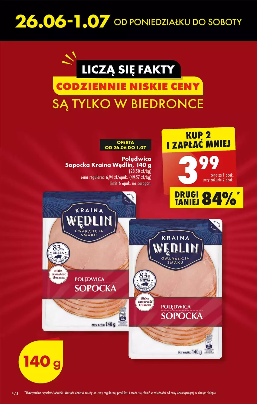 Gazetka promocyjna Biedronka - Od poniedzialku - ważna 26.06 do 01.07.2023 - strona 4 - produkty: Fa, Polędwica, Sok, Tusz