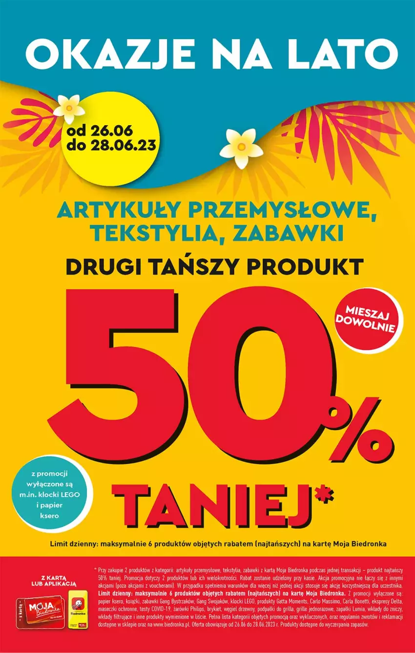 Gazetka promocyjna Biedronka - Od poniedzialku - ważna 26.06 do 01.07.2023 - strona 55 - produkty: Gatta, Grill, Klocki, LEGO, Moments, Papier, Philips, Ser, Tran, Węgiel drzewny, Znicz