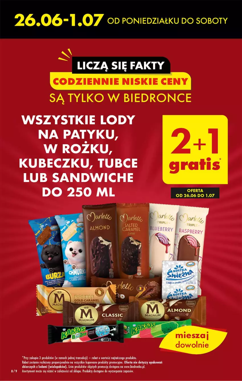 Gazetka promocyjna Biedronka - Od poniedzialku - ważna 26.06 do 01.07.2023 - strona 8 - produkty: Lody, Por, Rama, Tran