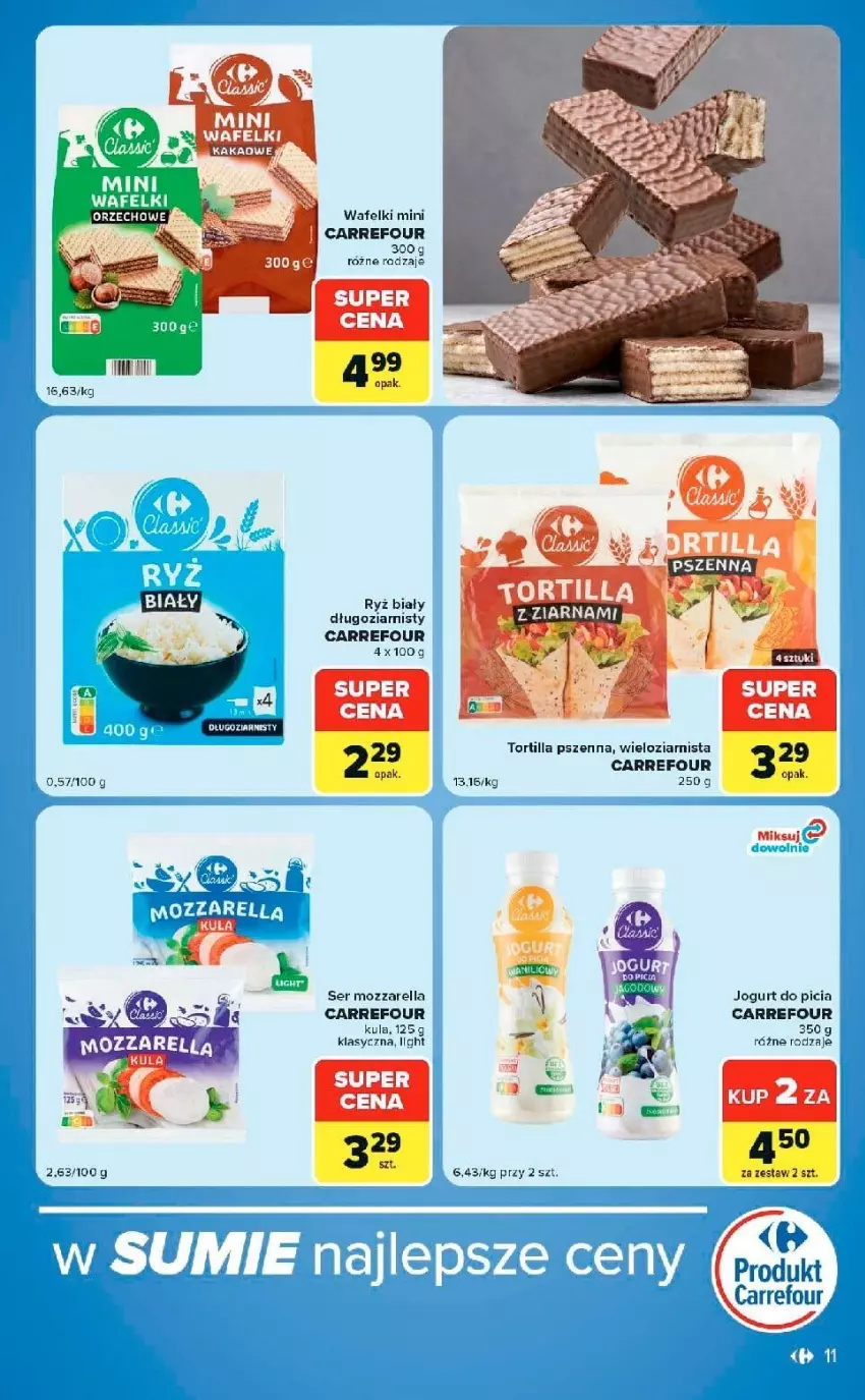 Gazetka promocyjna Carrefour - Gazetka Market w SUMIE ekspresowe zakupy - ważna 22.09 do 28.09.2026 - strona 11 - produkty: Jogurt, LG, Mozzarella, Ryż, Ryż biały, Ser, Tortilla