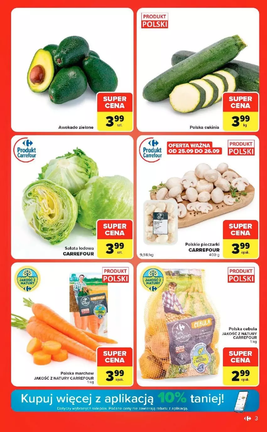 Gazetka promocyjna Carrefour - Gazetka Market w SUMIE ekspresowe zakupy - ważna 22.09 do 28.09.2026 - strona 3 - produkty: Cebula, Sałat, Sałata lodowa