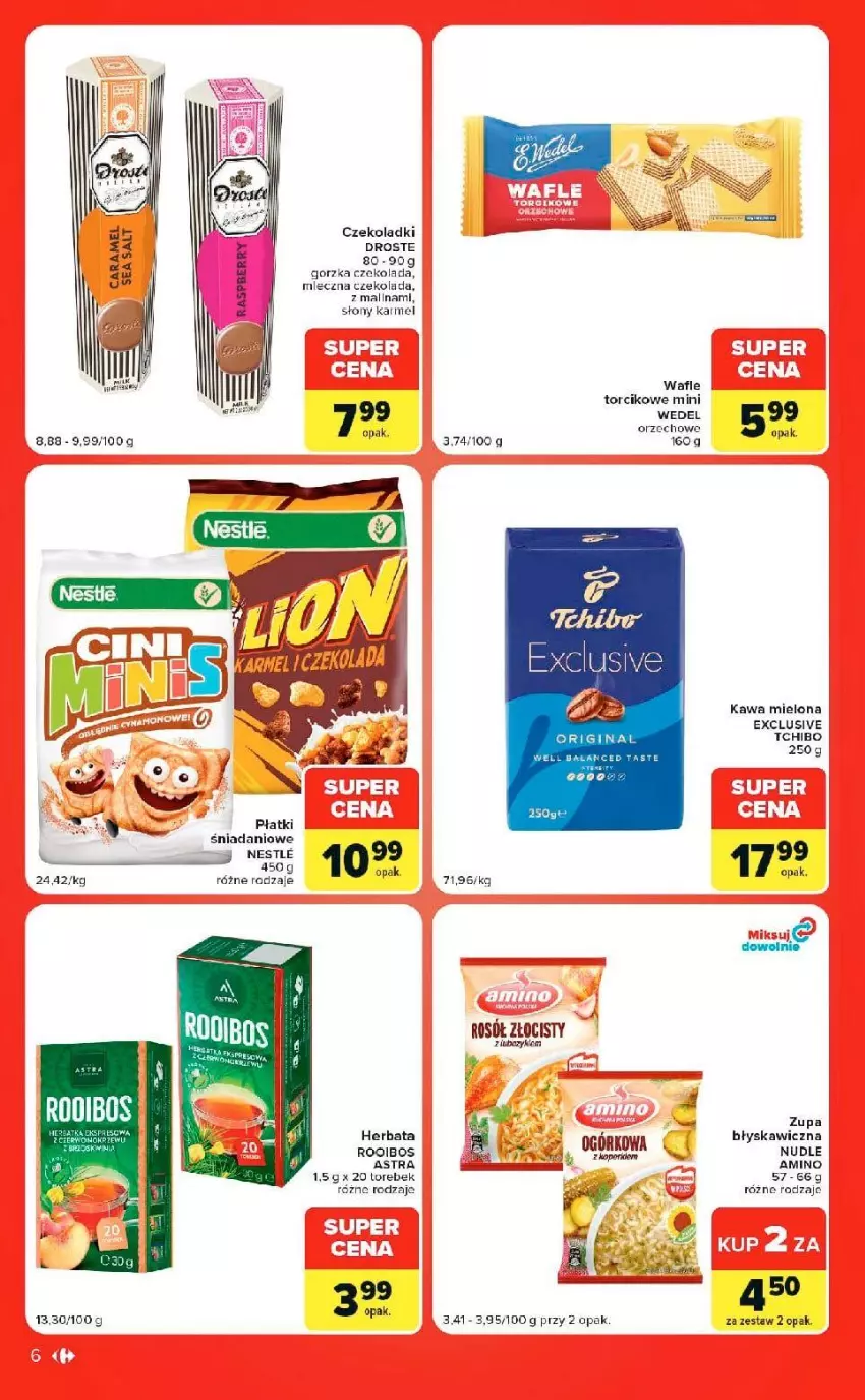 Gazetka promocyjna Carrefour - Gazetka Market w SUMIE ekspresowe zakupy - ważna 22.09 do 28.09.2026 - strona 6 - produkty: Czekolada, Danio, Gin, Herbata, Kawa, Kawa mielona, Rosół, Tchibo, Wafle, Zupa