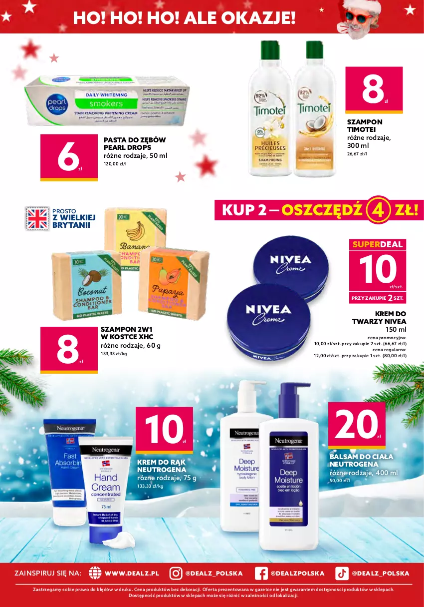 Gazetka promocyjna Dealz - NOWA GAZETKAŚwiętuj najlepsze okazje! - ważna 16.11 do 29.11.2022 - strona 12 - produkty: Balsam do ciała, Krem do rąk, Krem do twarzy, Neutrogena, Nivea, Pasta do zębów, Szampon