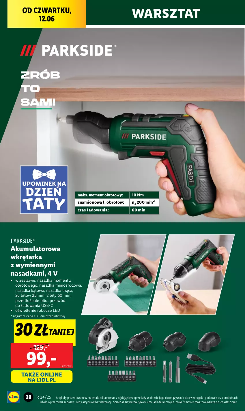 Gazetka promocyjna Lidl - GAZETKA - ważna 09.06 do 14.06.2025 - strona 38 - produkty: Akumulator, Moda, Parkside, Przewód, Tarka, Wkręt, Wkrętarka