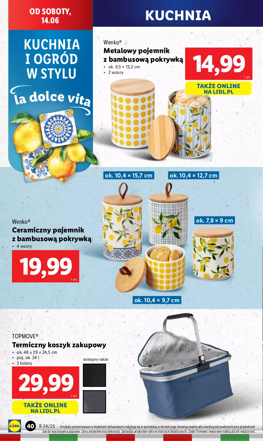 Gazetka promocyjna Lidl - GAZETKA - ważna 09.06 do 14.06.2025 - strona 52 - produkty: Kosz, Kuchnia, Ogród, Pojemnik, Top