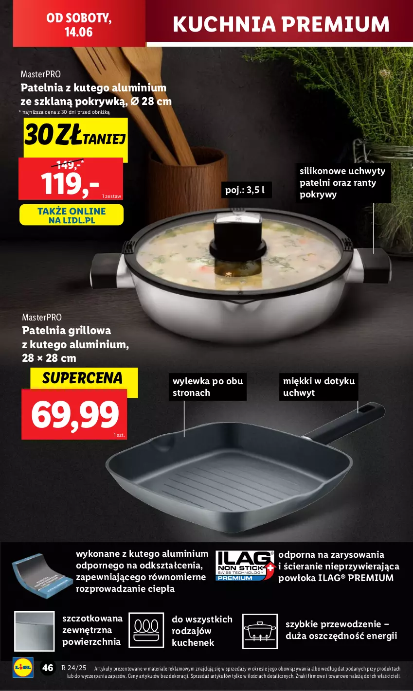 Gazetka promocyjna Lidl - GAZETKA - ważna 09.06 do 14.06.2025 - strona 58 - produkty: Grill, Kuchnia, Patelnia, Patelnia grillowa, Por, Uchwyty