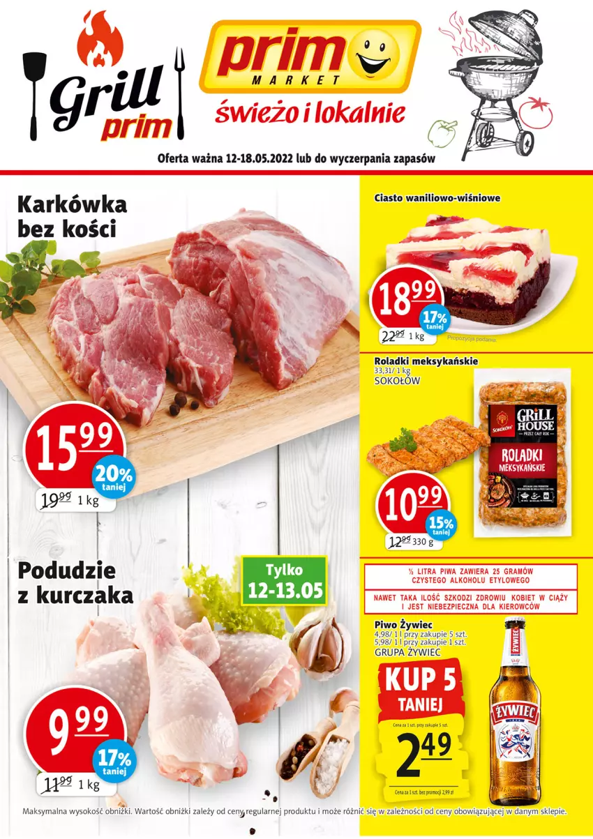 Gazetka promocyjna Prim Market - ważna 12.05 do 18.05.2022 - strona 1 - produkty: Gra, Kurczak, Piec, Piwa, Piwo, Rum, Sok, Sokołów