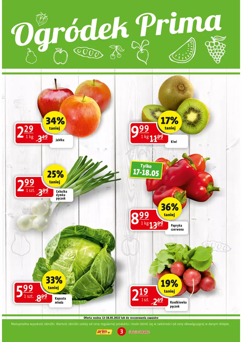 Gazetka promocyjna Prim Market - ważna 12.05 do 18.05.2022 - strona 3 - produkty: Papryka, Papryka czerwona, Rzodkiewka