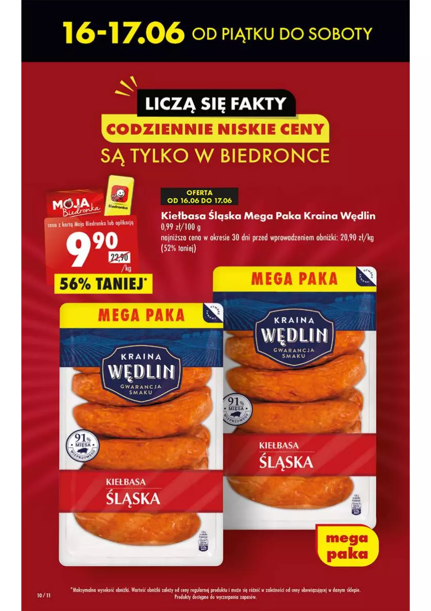 Gazetka promocyjna Biedronka - od Czwartku - ważna 15.06 do 21.06.2023 - strona 10 - produkty: Kiełbasa, Kiełbasa śląska, LG, Sok