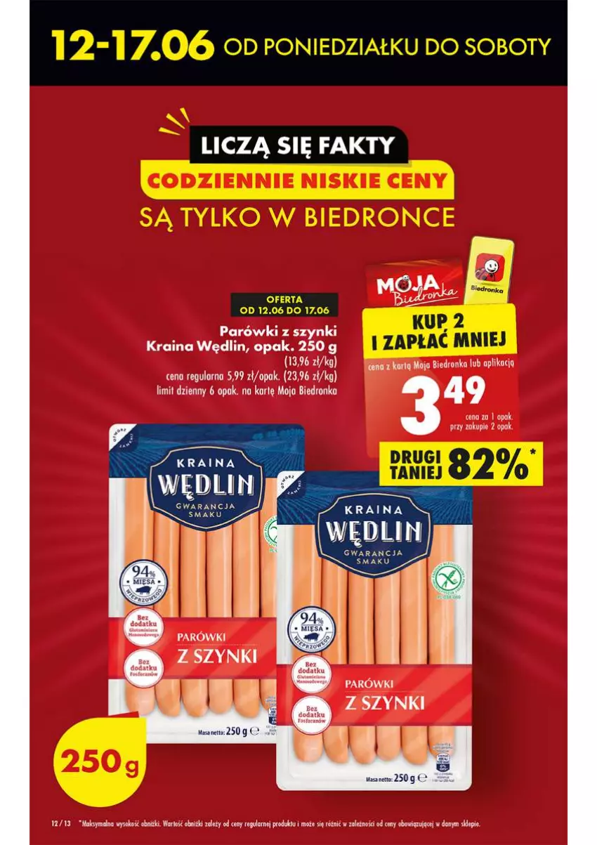 Gazetka promocyjna Biedronka - od Czwartku - ważna 15.06 do 21.06.2023 - strona 12 - produkty: Parówki, Parówki z szynki, SEKO