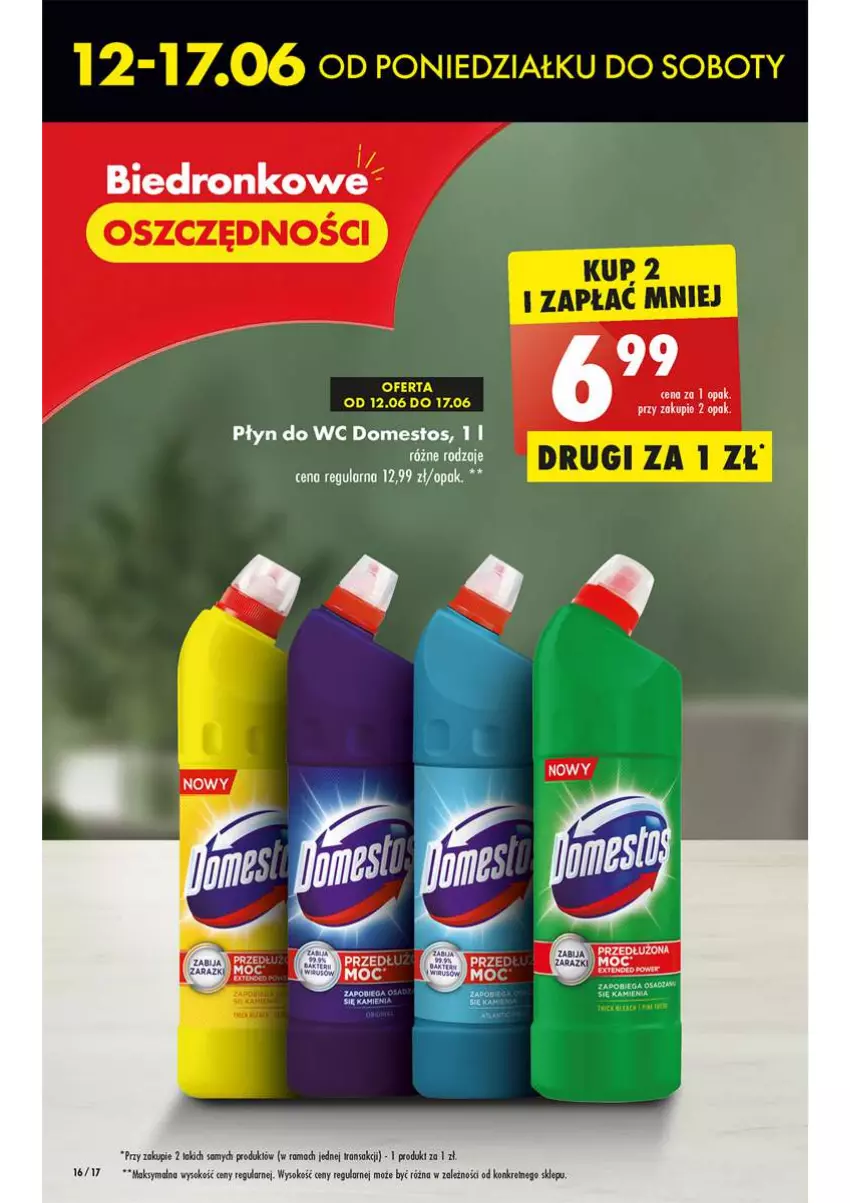 Gazetka promocyjna Biedronka - od Czwartku - ważna 15.06 do 21.06.2023 - strona 16 - produkty: Domestos, Kret, Płyn do wc, Rama, Sok, Tran