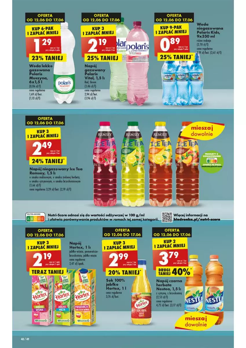 Gazetka promocyjna Biedronka - od Czwartku - ważna 15.06 do 21.06.2023 - strona 48 - produkty: Hortex, Ice tea, Mus, Napój, Napój niegazowany, NBA, Nestea, Por, Rama, Szyna, Woda