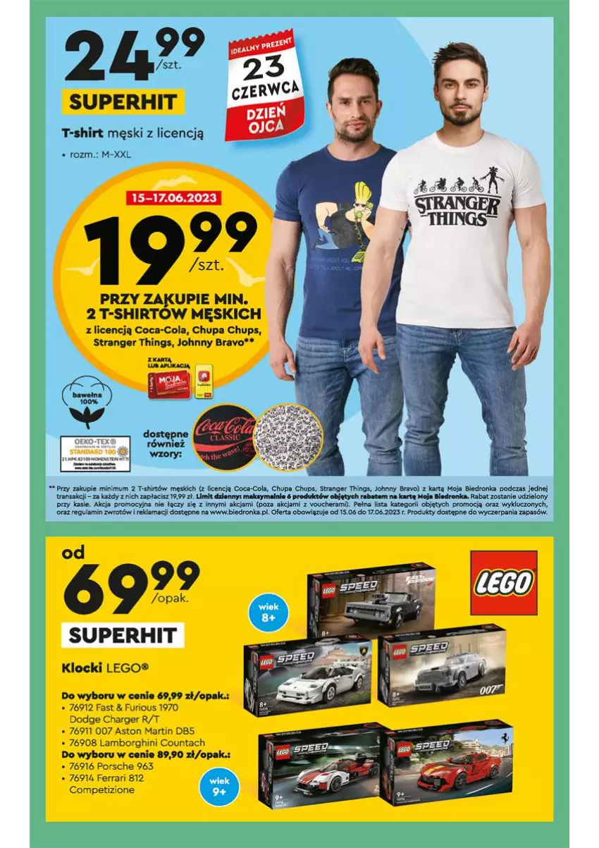 Gazetka promocyjna Biedronka - od Czwartku - ważna 15.06 do 21.06.2023 - strona 60 - produkty: Chupa Chups, Coca-Cola, Fa, Klocki, LEGO, Por, T-shirt, Tran, Wełna