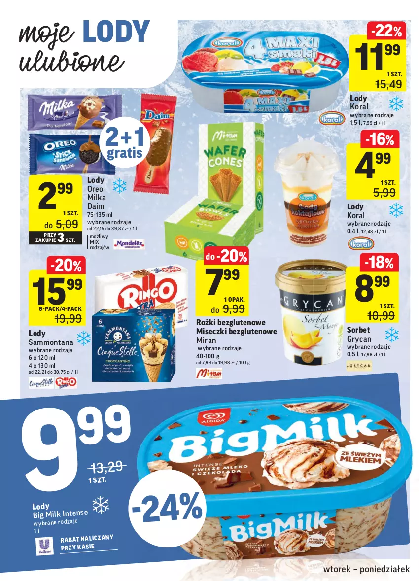 Gazetka promocyjna Intermarche - Gazetka promocyjna - ważna 20.07 do 26.07.2021 - strona 22 - produkty: Big Milk, Gra, Gry, Lody, Milka, Oreo