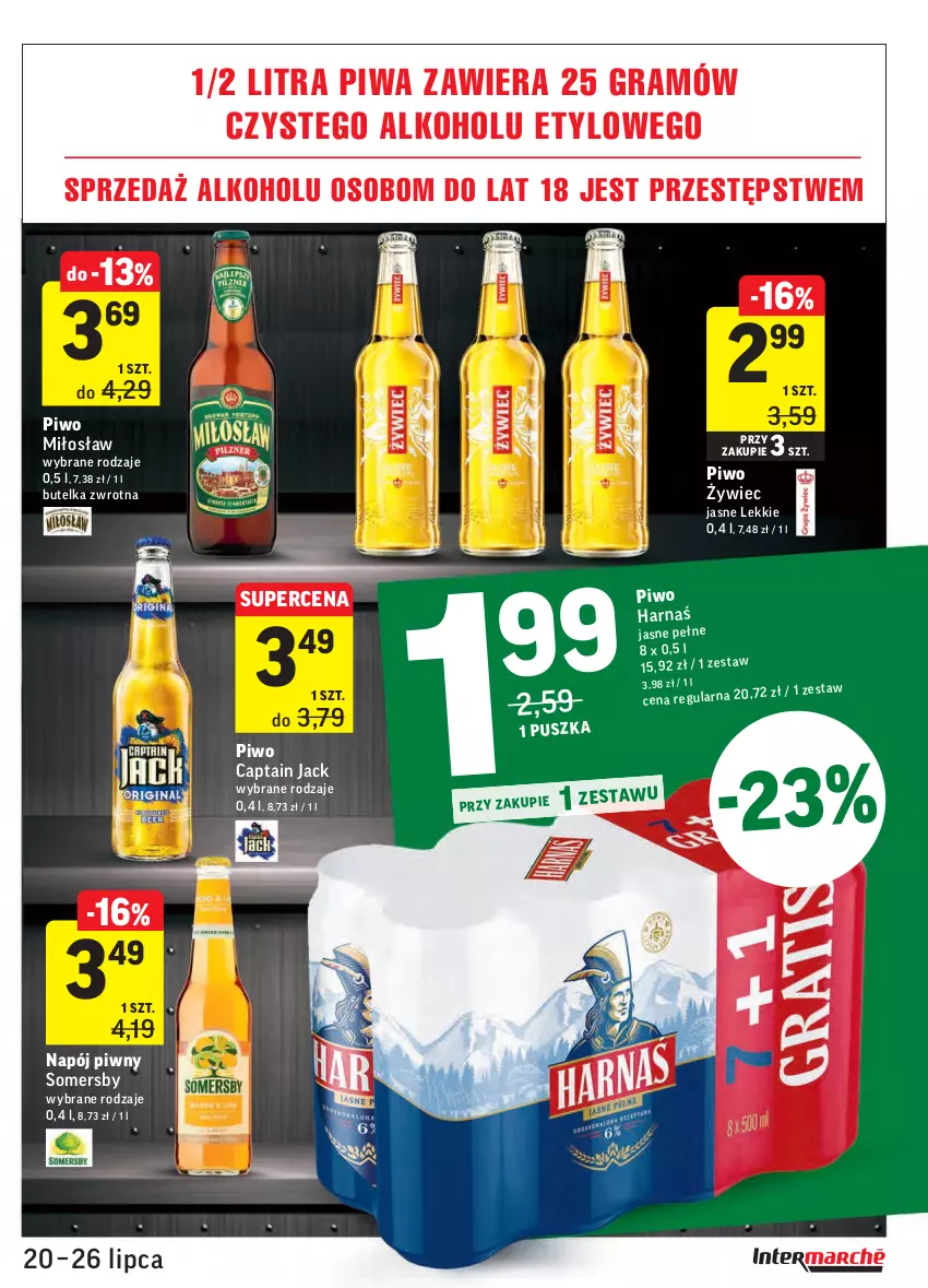 Gazetka promocyjna Intermarche - Gazetka promocyjna - ważna 20.07 do 26.07.2021 - strona 29 - produkty: Captain Jack, Gra, Napój, Piwa, Piwo, Somersby