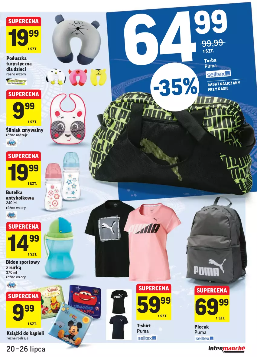 Gazetka promocyjna Intermarche - Gazetka promocyjna - ważna 20.07 do 26.07.2021 - strona 37 - produkty: Dzieci, Plecak, Poduszka, Por, Puma, Sport, T-shirt, Torba