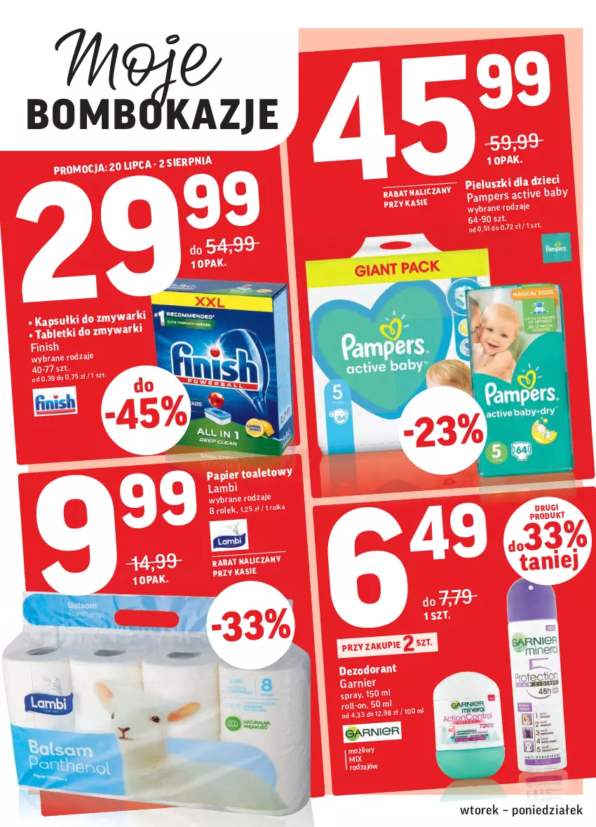 Gazetka promocyjna Intermarche - Gazetka promocyjna - ważna 20.07 do 26.07.2021 - strona 6 - produkty: Dezodorant, Finish, Garnier, Pampers, Papier, Tablet