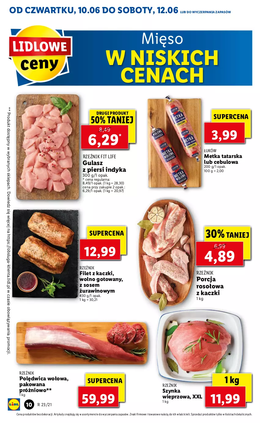 Gazetka promocyjna Lidl - GAZETKA - ważna 10.06 do 12.06.2021 - strona 10 - produkty: Metka tatarska, Mięso, Polędwica, Polędwica wołowa, Por, Sos, Szynka, Szynka wieprzowa, Wino