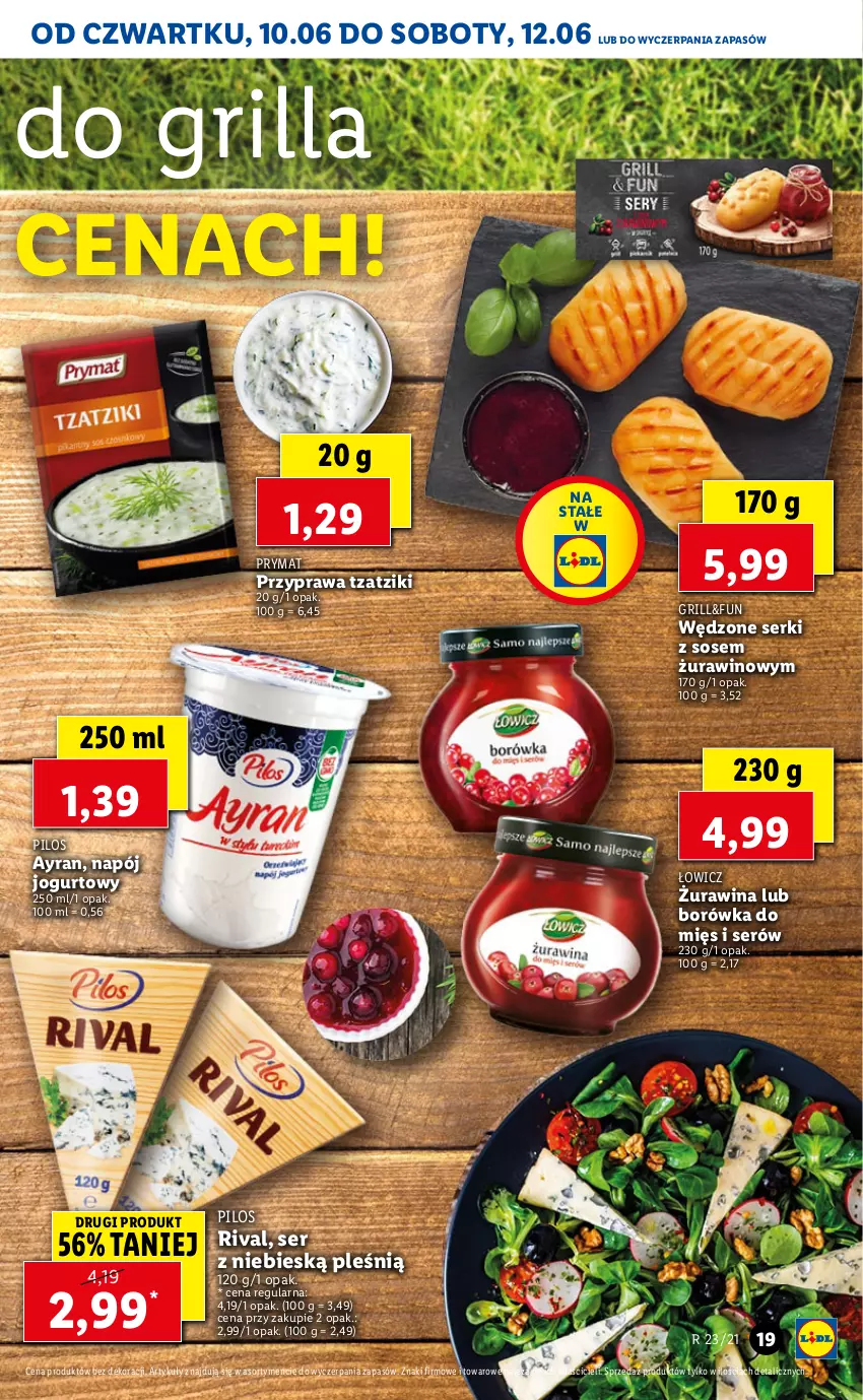 Gazetka promocyjna Lidl - GAZETKA - ważna 10.06 do 12.06.2021 - strona 19 - produkty: Borówka, Grill, Jogurt, Napój, Napój jogurtowy, Pilos, Prymat, Ser, Sos, Wino