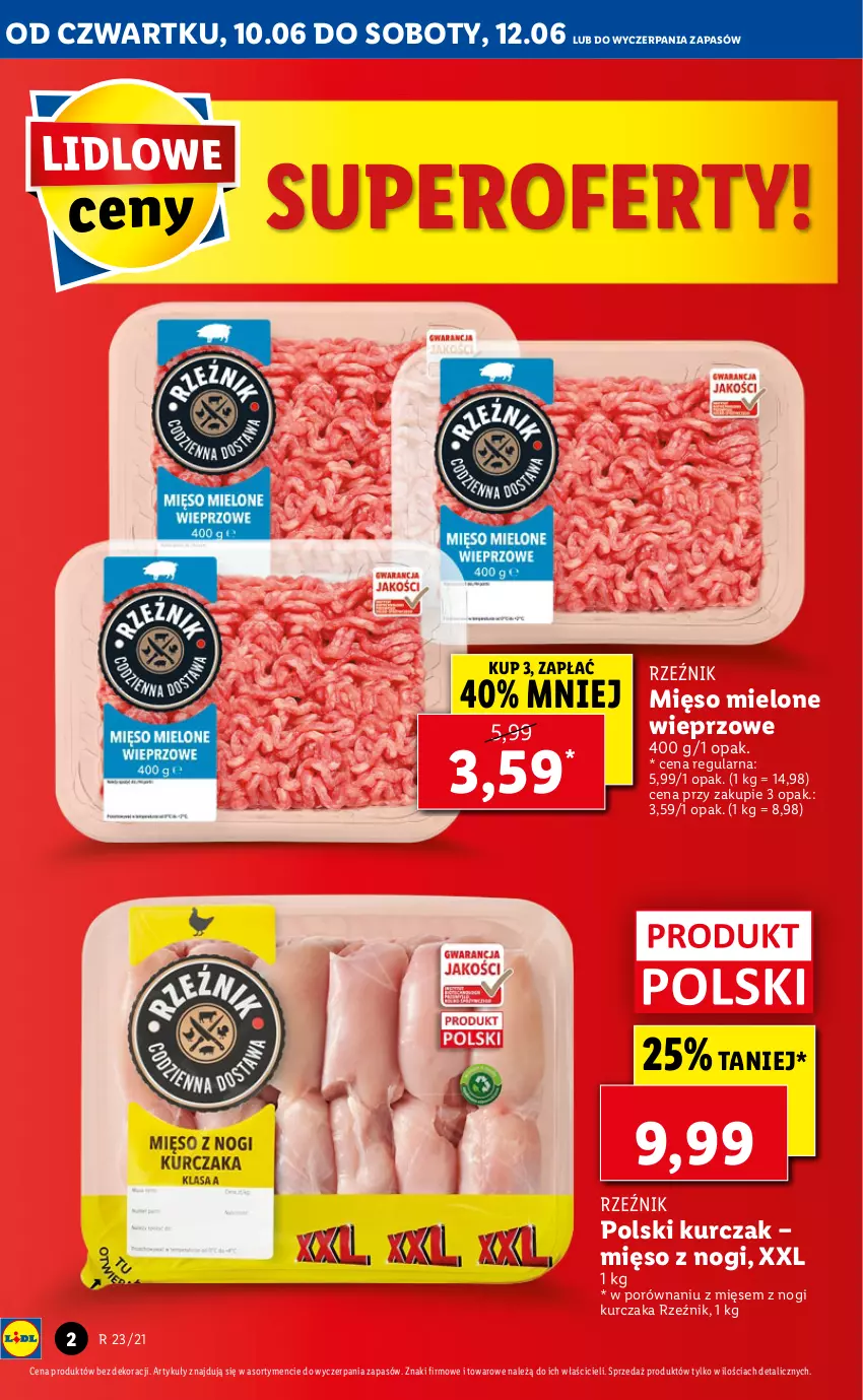 Gazetka promocyjna Lidl - GAZETKA - ważna 10.06 do 12.06.2021 - strona 2 - produkty: Kurczak, Mięso, Mięso mielone, Por