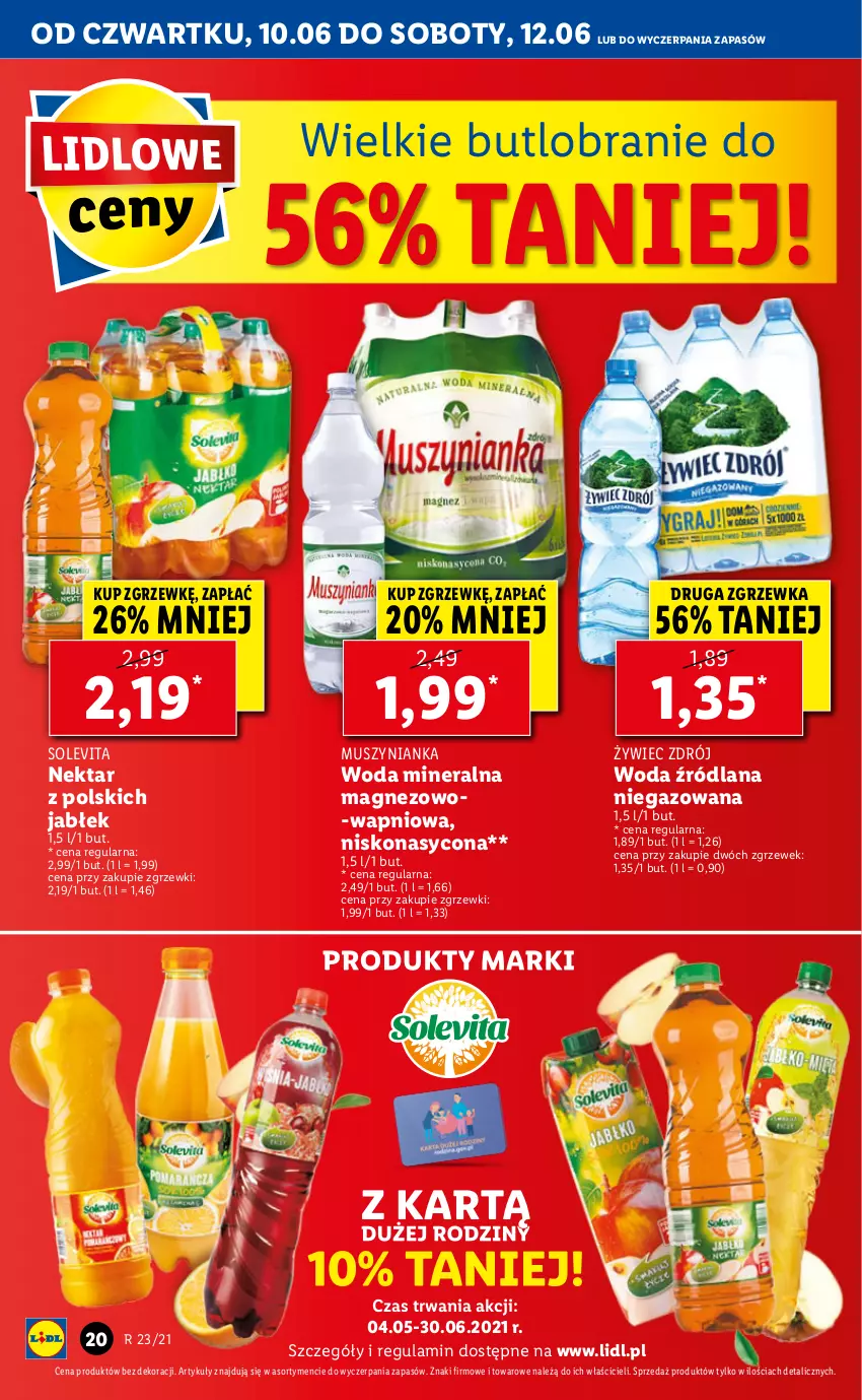 Gazetka promocyjna Lidl - GAZETKA - ważna 10.06 do 12.06.2021 - strona 20 - produkty: LANA, Magnez, Mus, Muszynianka, Nektar, Woda, Woda mineralna