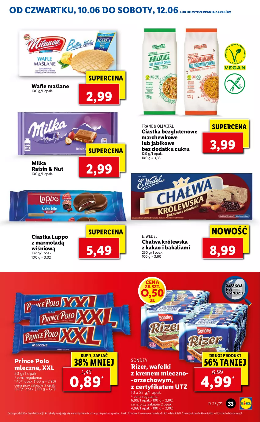 Gazetka promocyjna Lidl - GAZETKA - ważna 10.06 do 12.06.2021 - strona 33 - produkty: Chałwa, Ciastka, E. Wedel, Kakao, Milka, Mola, Prince Polo