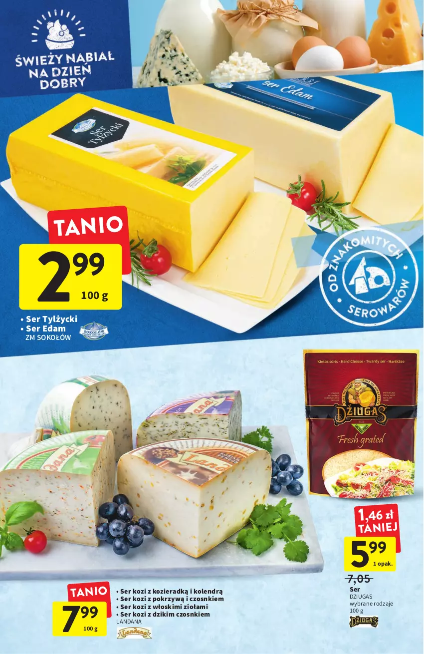 Gazetka promocyjna Intermarche - ważna 18.08 do 24.08.2022 - strona 22 - produkty: Edam, Ser, Ser kozi, Ser tylżycki, Sok, Sokołów