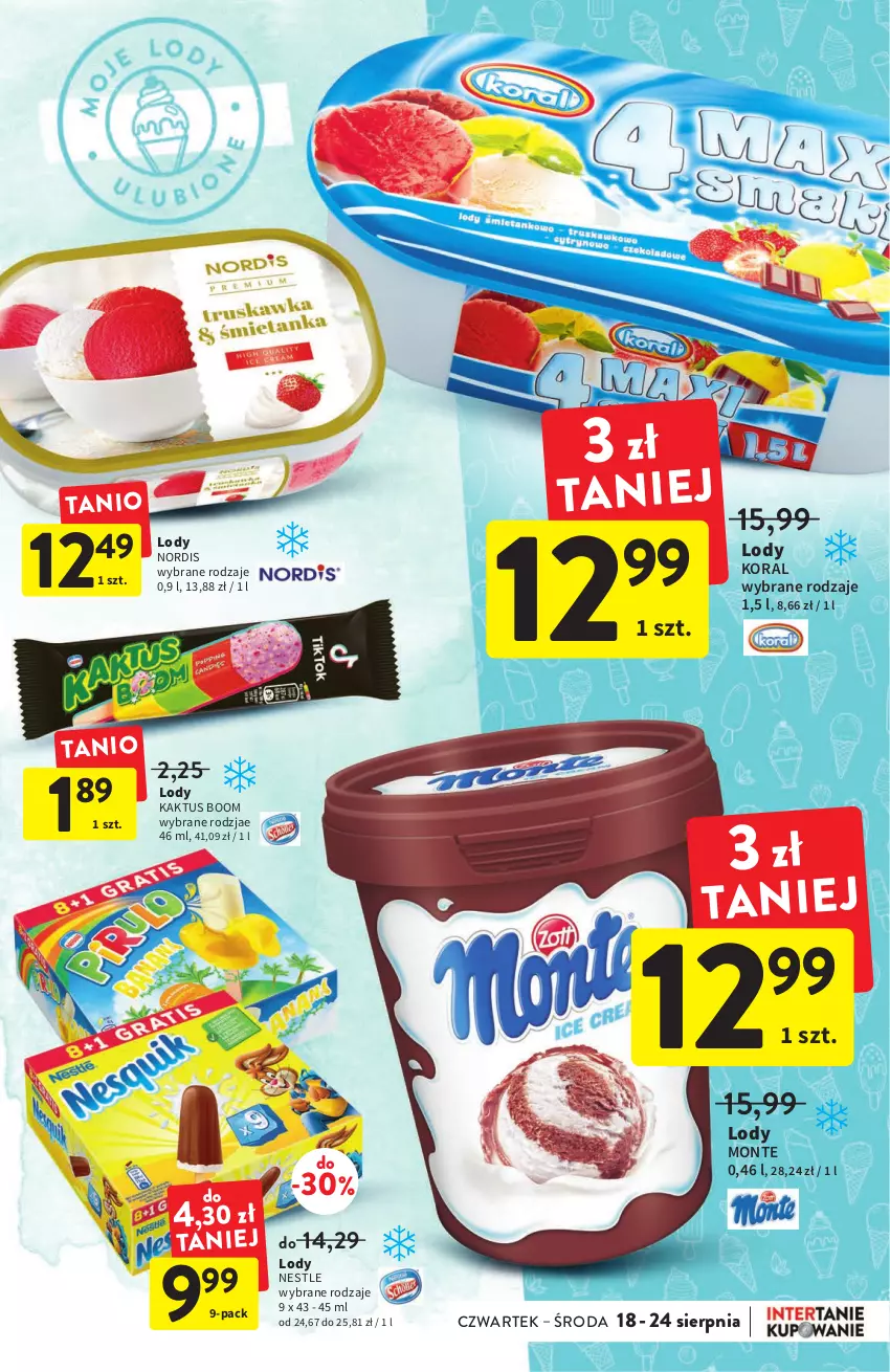 Gazetka promocyjna Intermarche - ważna 18.08 do 24.08.2022 - strona 25 - produkty: Kaktus, Lody, Monte