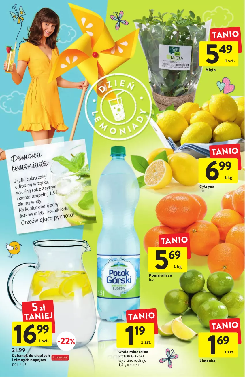 Gazetka promocyjna Intermarche - ważna 18.08 do 24.08.2022 - strona 6 - produkty: Dzbanek, Limonka, Mięta, Pomarańcze, Woda, Woda mineralna