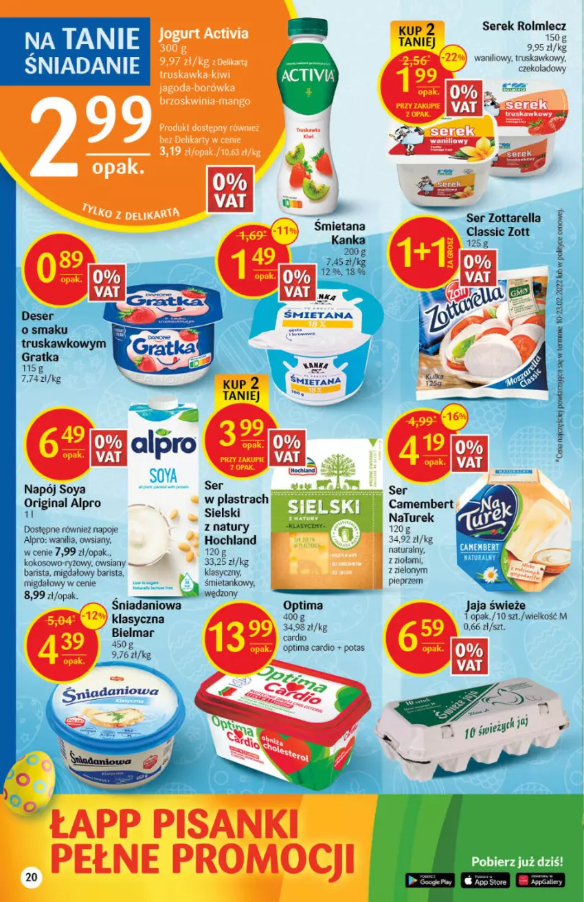 Gazetka promocyjna Delikatesy Centrum - Gazetka DC12 - ważna 24.03 do 30.03.2022 - strona 20 - produkty: AEG, Camembert, Danio, Gin, Optima, Optima Cardio, Pieprz, Rolmlecz, Ser, Serek, Sos