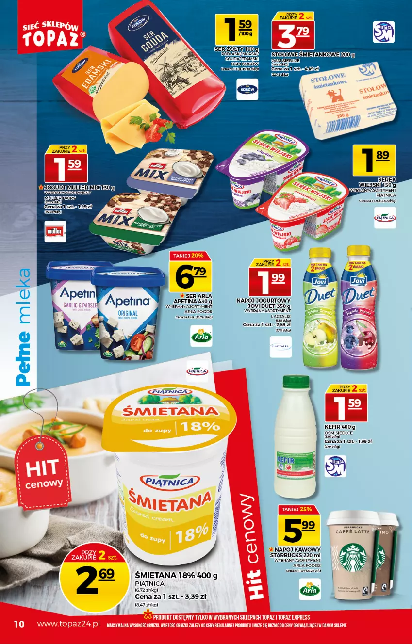 Gazetka promocyjna Topaz - Gazetka - ważna 29.04 do 05.05.2021 - strona 10 - produkty: Gin, Jogurt, Kefir, Piątnica, Ser, Serek