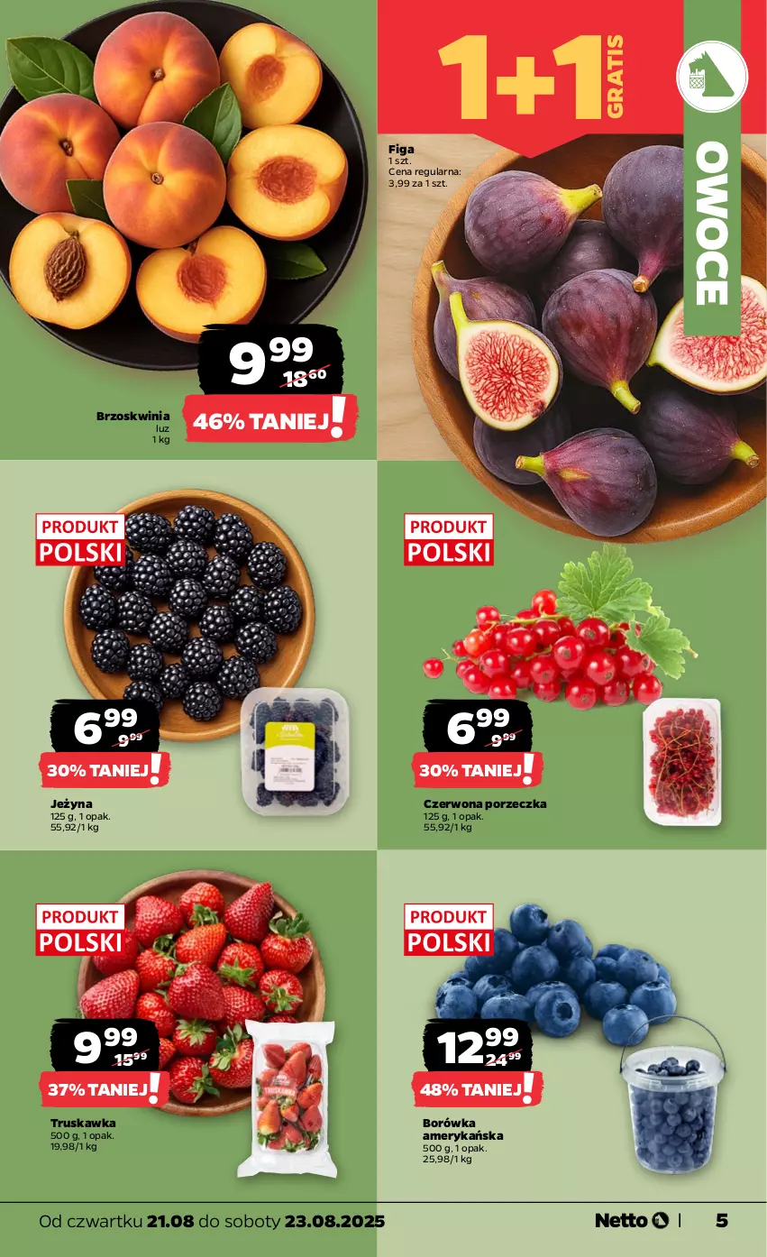 Gazetka promocyjna Netto - Od Czwartku - ważna 21.08 do 23.08.2025 - strona 5 - produkty: Borówka, Borówka amerykańska, Gra, Owoce, Por