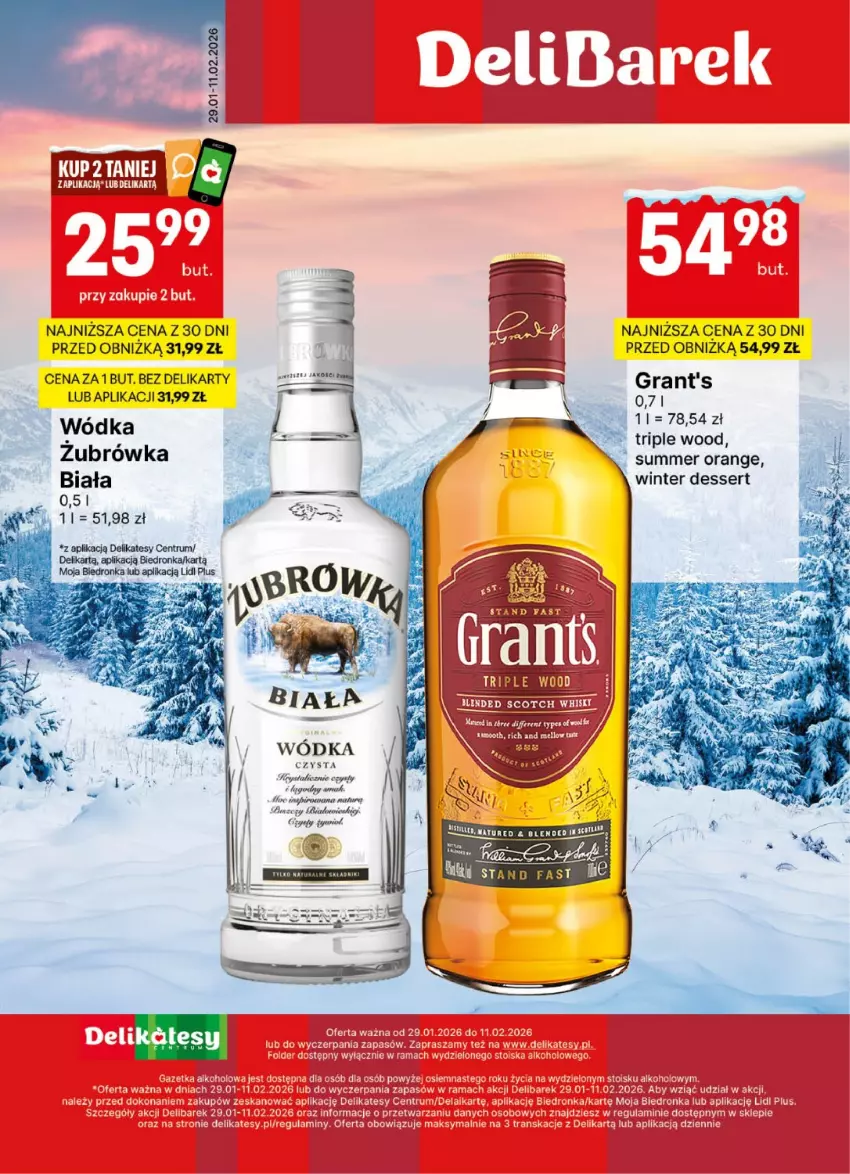 Gazetka promocyjna Delikatesy Centrum - Delibarek DC05-DC06 - ważna 29.01 do 11.02.2026 - strona 1 - produkty: Fa, Gra, Grant's, Rum, Ser