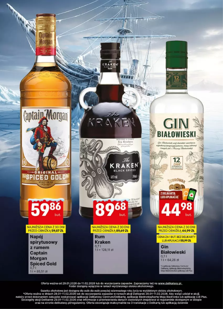 Gazetka promocyjna Delikatesy Centrum - Delibarek DC05-DC06 - ważna 29.01 do 11.02.2026 - strona 10 - produkty: Captain Morgan, Gin, Lack, Rama, Rum, Tran