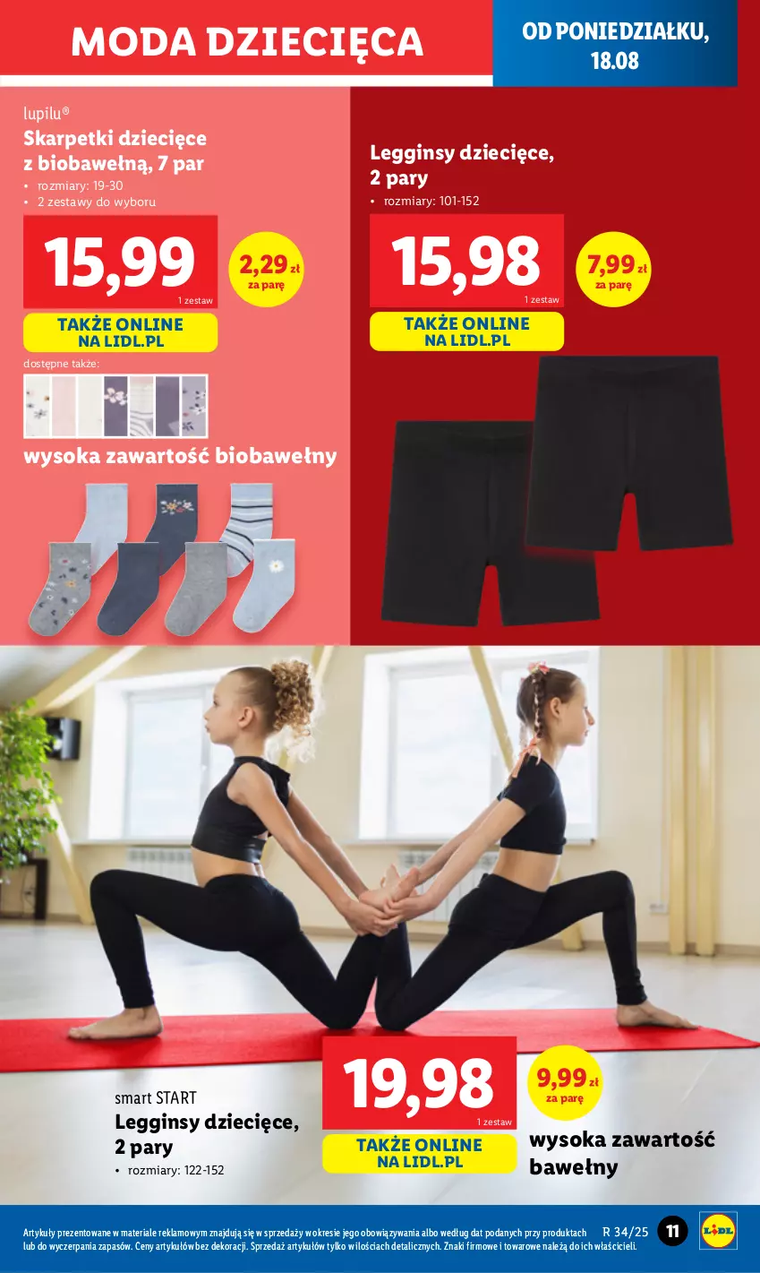 Gazetka promocyjna Lidl - GAZETKA - ważna 18.08 do 23.08.2025 - strona 13 - produkty: Dzieci, Gin, Karp, Legginsy, Moda, Skarpetki, Sok