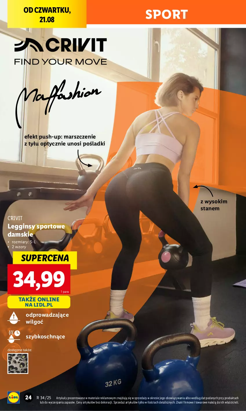 Gazetka promocyjna Lidl - GAZETKA - ważna 18.08 do 23.08.2025 - strona 26 - produkty: Gin, Legginsy, LG, Mars, Por, Sok, Sport
