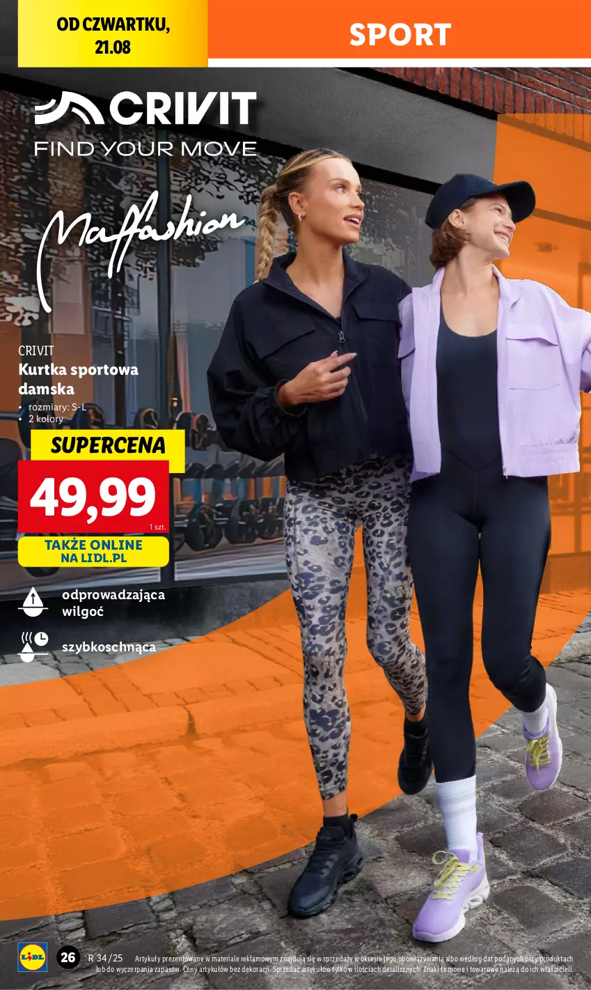 Gazetka promocyjna Lidl - GAZETKA - ważna 18.08 do 23.08.2025 - strona 28 - produkty: Kurtka, LG, Por, Sport