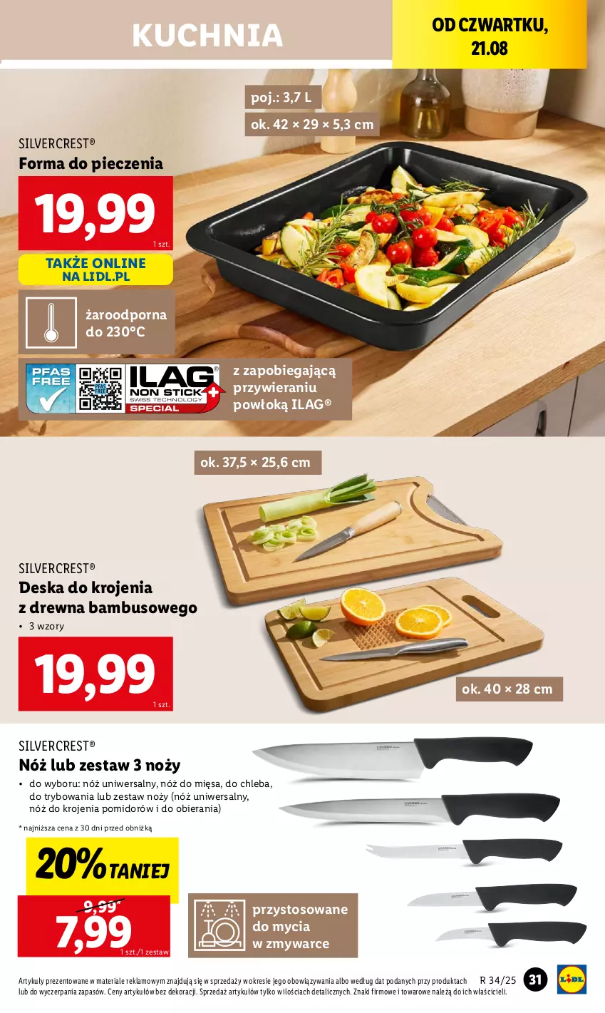 Gazetka promocyjna Lidl - GAZETKA - ważna 18.08 do 23.08.2025 - strona 33 - produkty: Chleb, Deska do krojenia, Forma do pieczenia, Kuchnia, Noż, Nóż uniwersalny, Piec, Por, Silvercrest