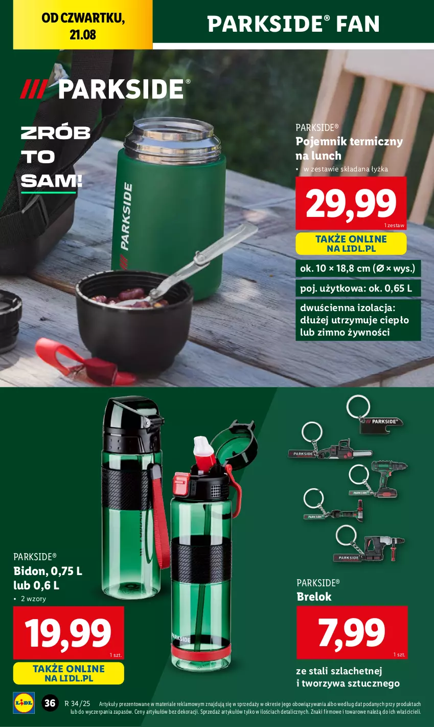 Gazetka promocyjna Lidl - GAZETKA - ważna 18.08 do 23.08.2025 - strona 38 - produkty: Fa, Parkside, Pojemnik