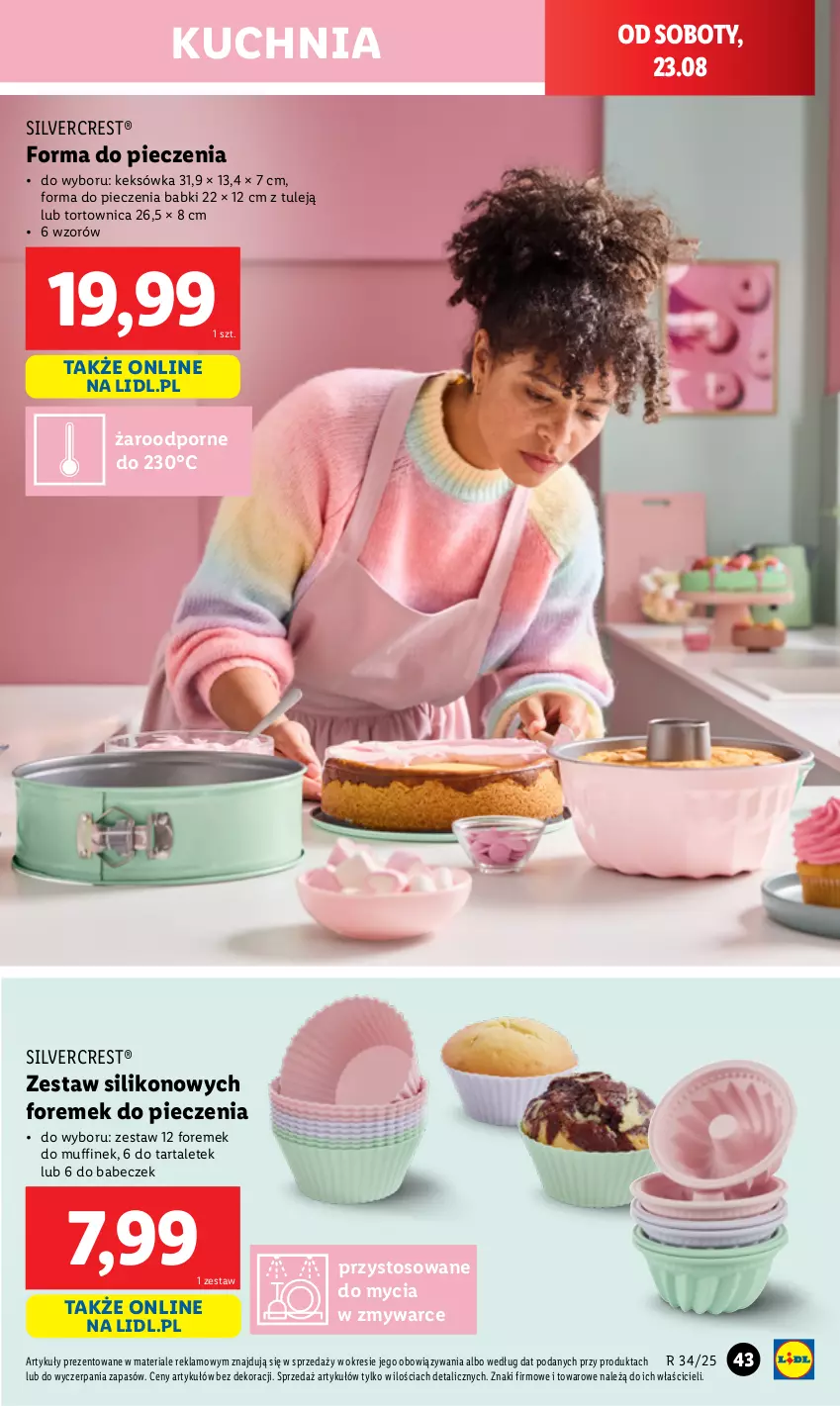 Gazetka promocyjna Lidl - GAZETKA - ważna 18.08 do 23.08.2025 - strona 45 - produkty: Forma do pieczenia, Keksówka, Kuchnia, Piec, Por, Silvercrest, Tarta, Tortownica