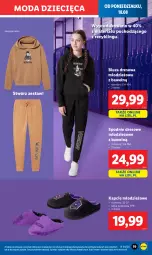 Gazetka promocyjna Lidl - GAZETKA - Gazetka - ważna od 23.08 do 23.08.2025 - strona 21 - produkty: Kapcie, Dres, Moda, Dzieci, Spodnie, Bluza, Spodnie dresowe, Bluza dresowa